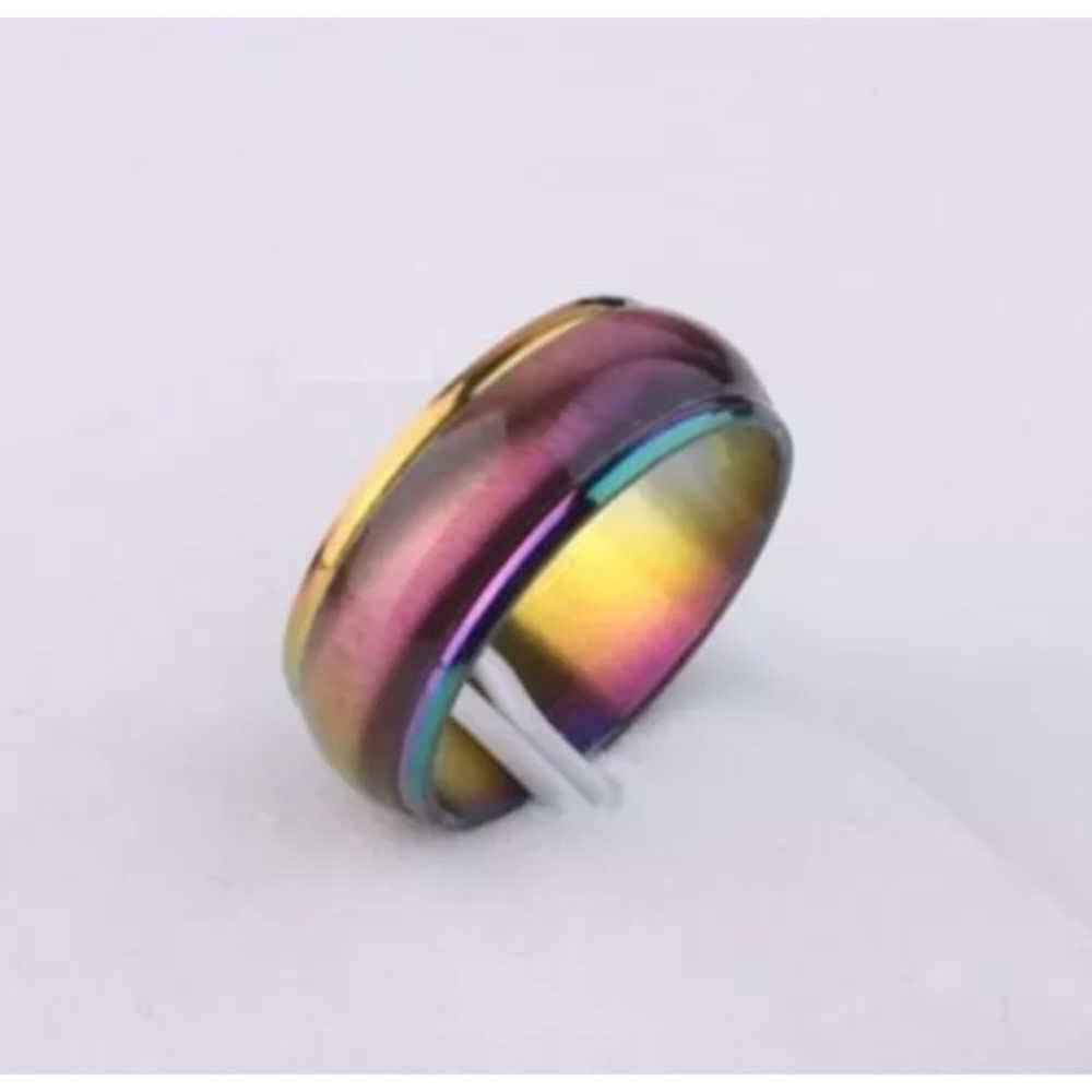 6mm Rainbow Stainless Steel Ring - Picture 1 of 4